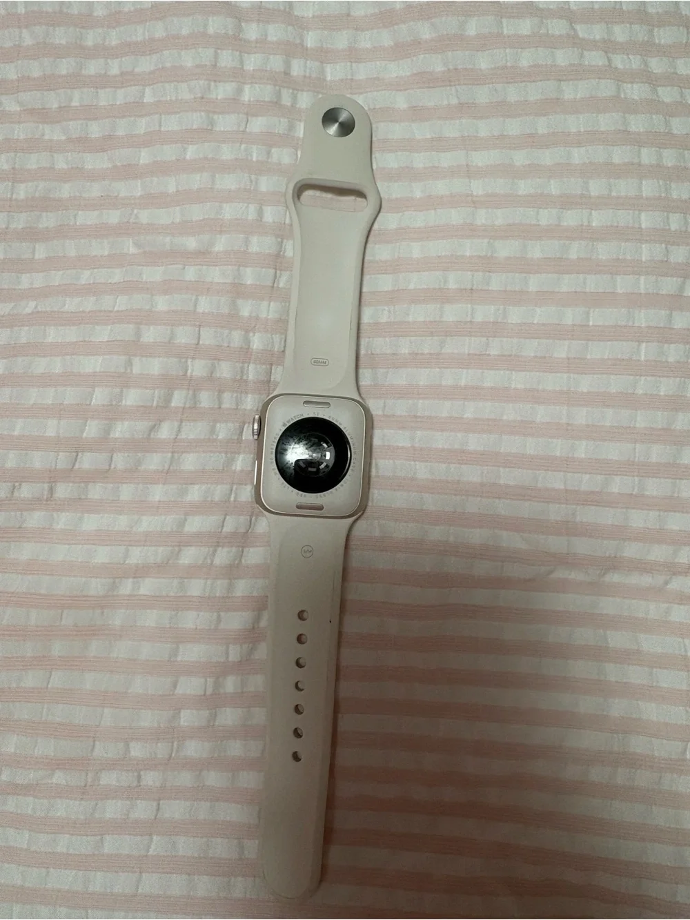 Apple watch SE second generation with off white Silicone Band